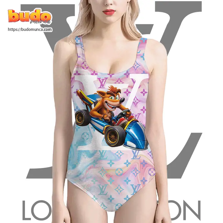 Lv feat crash bandicoot game letgo car swimsuit louis vuitton gift uninque for women